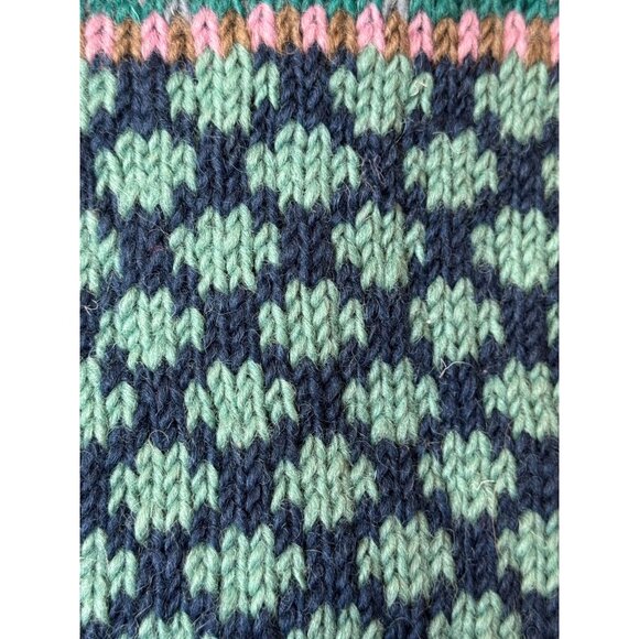 NWT Handmade Wool Knit Leg Warmers Fair Trade Artisan Nepal Multicolor Fair Isle - Picture 8 of 8